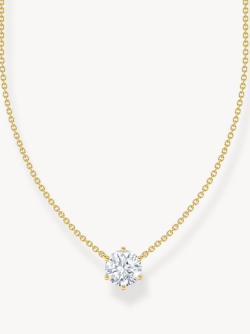 Thomas Sabo Halskette mit weissem Zirkonia Anhänger vergoldet Thomas Sabo Halskette mit weissem Zirkonia Anhänger vergoldet